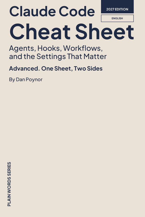 Cover of Claude Code Cheat Sheet, Advanced